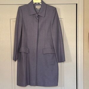 Casual Corner Women's Purple Trench Coat 80% wool size 10